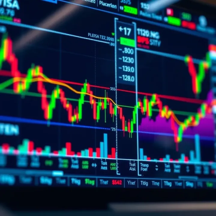 Digital interface showing automated forex trading charts and algorithms in action