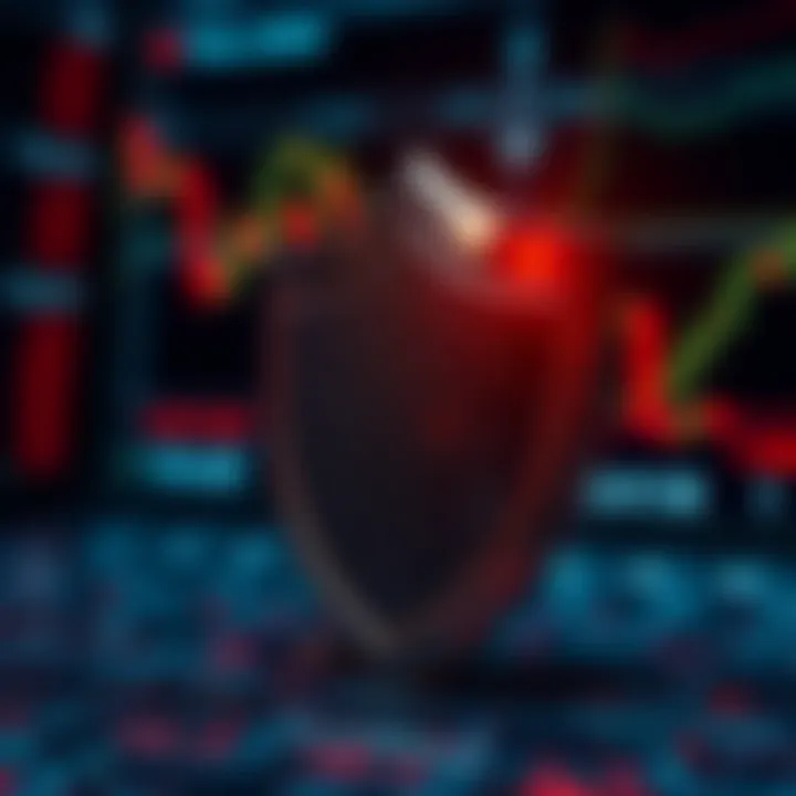 Security shield symbolizing protection and safety in online financial transactions