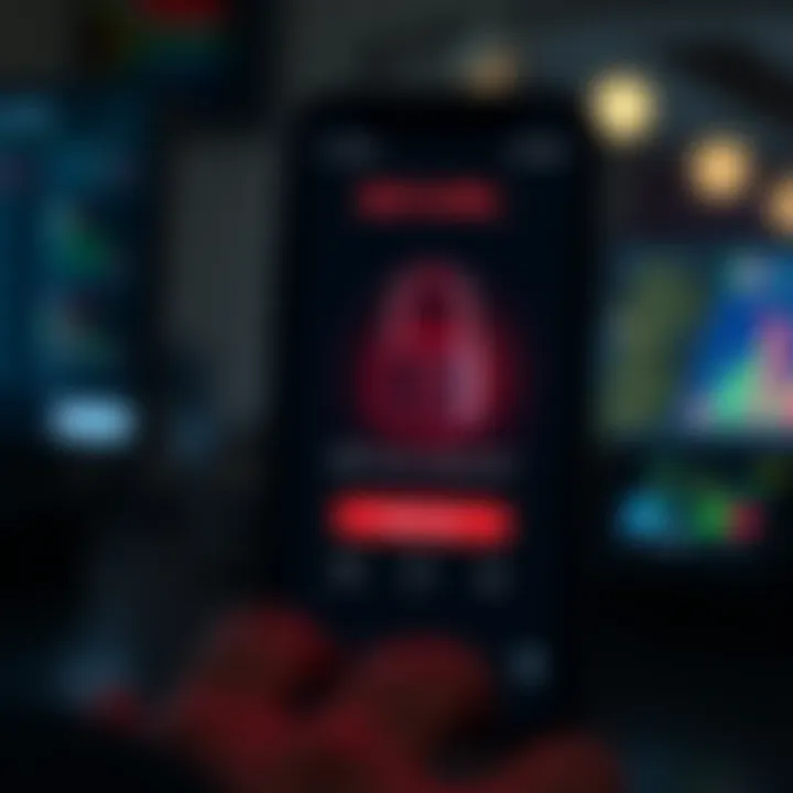 Secure login screen on a mobile trading platform highlighting security features