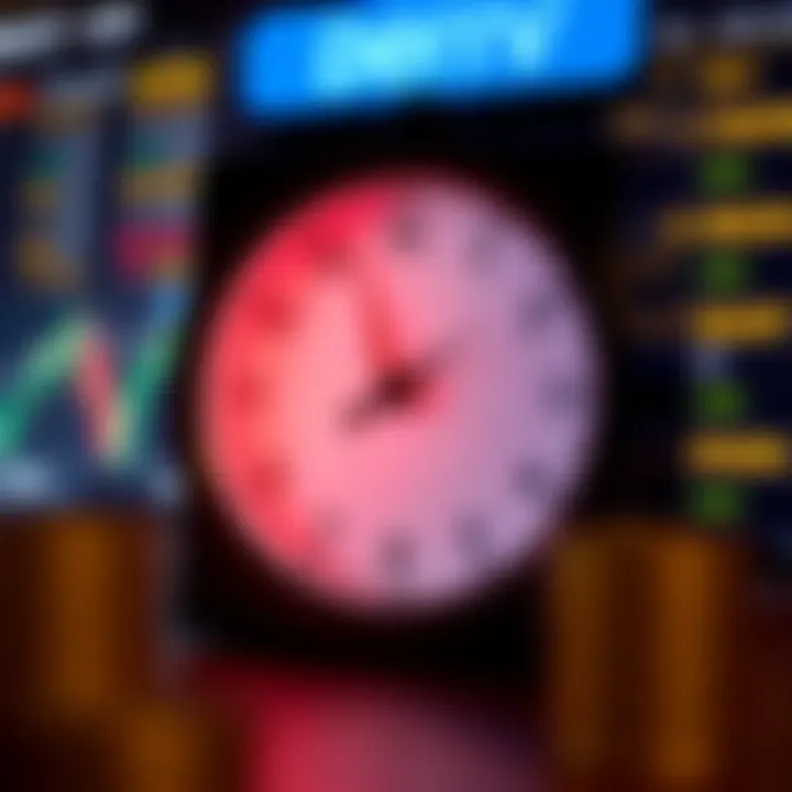 Illustration of a timer symbolizing withdrawal timeframes on an online trading platform