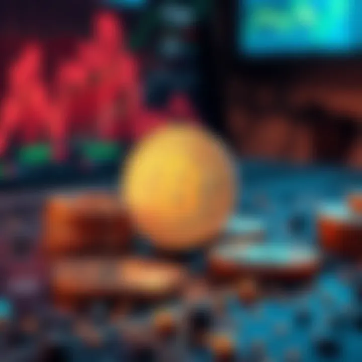 Economic and Technological Factors Impacting Cryptocurrency Value Conceptual illustration of economic and technological elements affecting cryptocurrency value
