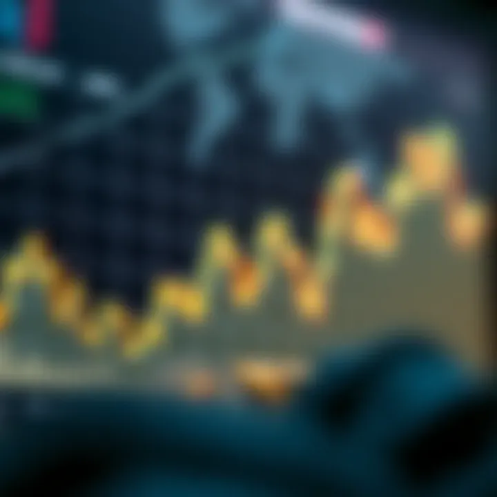 Graph showing upward and downward trends in Ethereum price influenced by market factors
