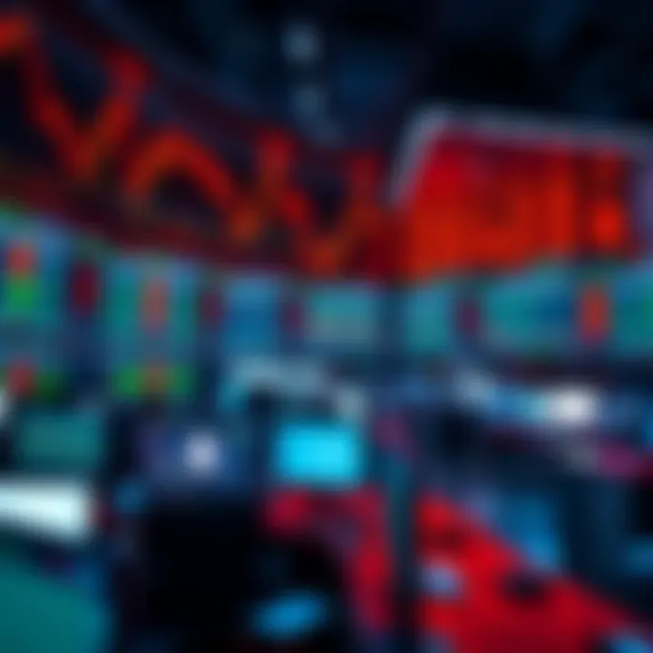 A vibrant South African trading floor with dynamic stock charts and trading desks