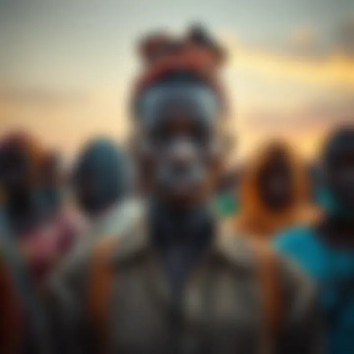 Representation of cultural influence and community presence in South Africa symbolizing unity and philosophy