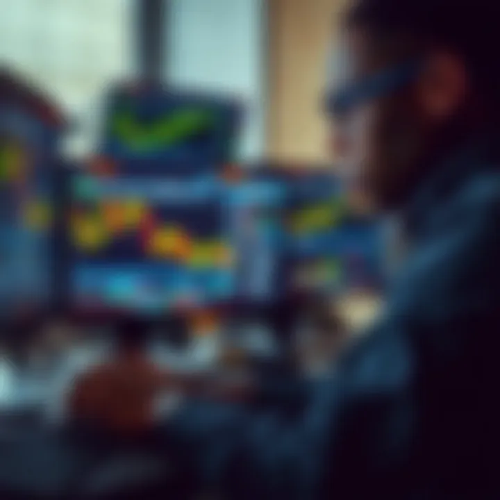 South African forex trader analyzing currency charts on multiple computer screens
