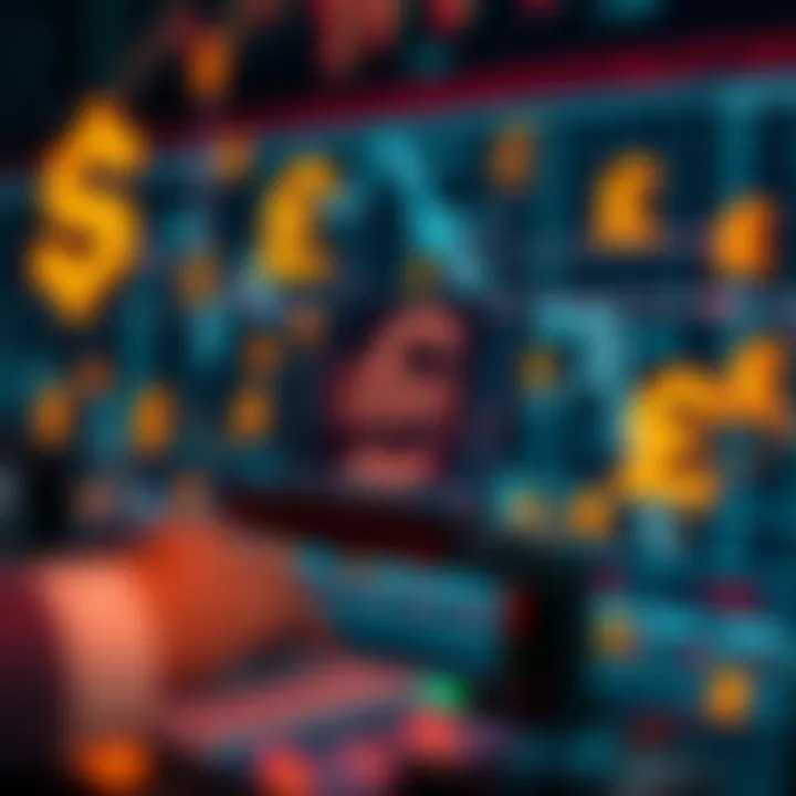 Representation of currency symbols interconnected with digital technology representing forex trading automation in South Africa