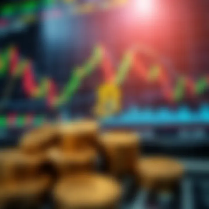 Visual representation of forex market strategy with charts and currency symbols