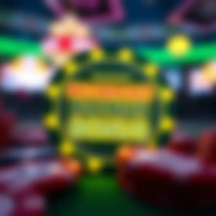 Illustration showing a glowing casino chip with no deposit bonus text