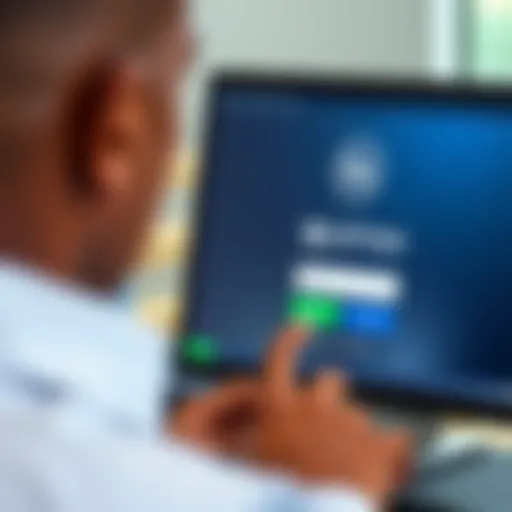 User entering login credentials on IQ Option trading platform interface