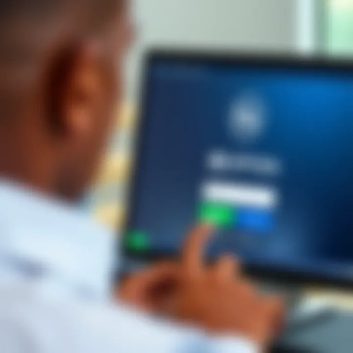 IQ Option Login Interface for South African Users User entering login credentials on IQ Option trading platform interface
