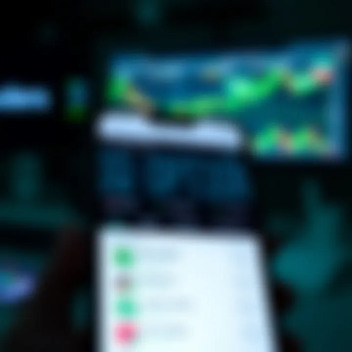 IQ Option Mobile Application and Security Features Mobile phone showing IQ Option app with trading options and security features