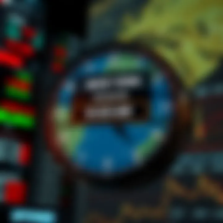 Global forex market with highlighted New York session trading hours on world clock