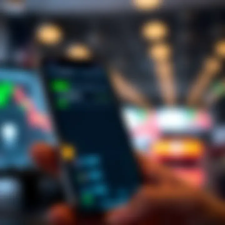 Screenshot of Robotrader APK interface displaying market trading options on a smartphone