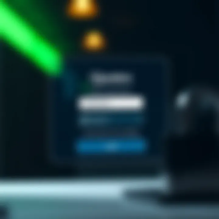 Secure login interface featuring password entry and verification options