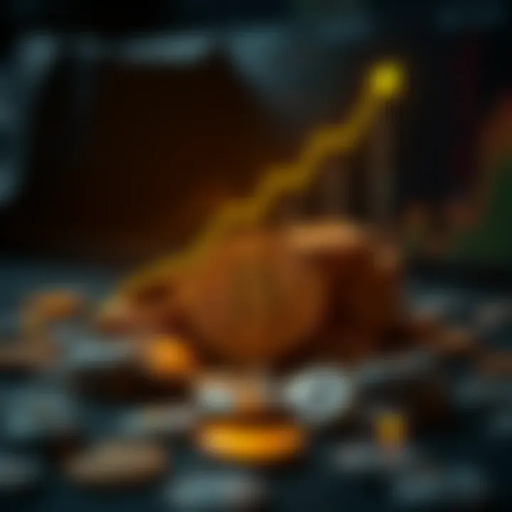 Conceptual graphic showing growth of a trader's capital through funded trading accounts