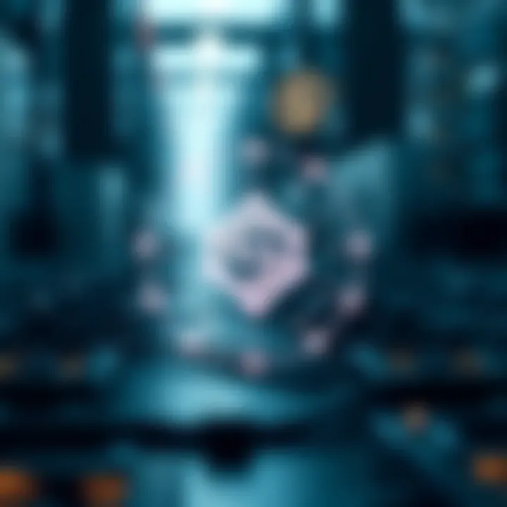 Illustration of blockchain technology with Solana logo representing network and innovation