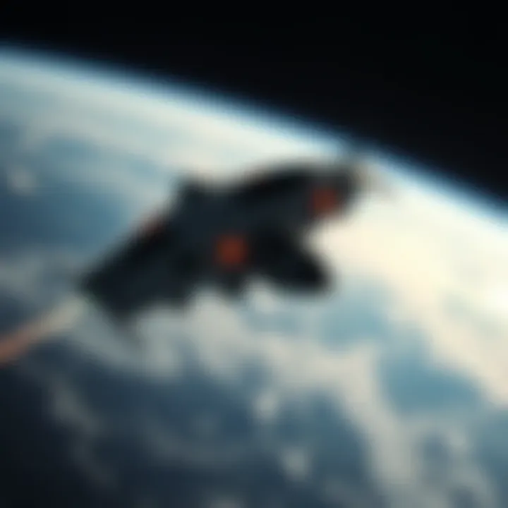 Starship spacecraft orbiting Earth representing future of commercial spaceflight and satellite deployment