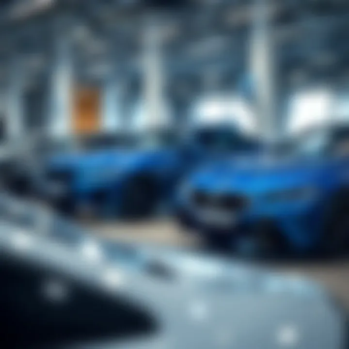 Luxury BMW cars displayed highlighting automotive innovation