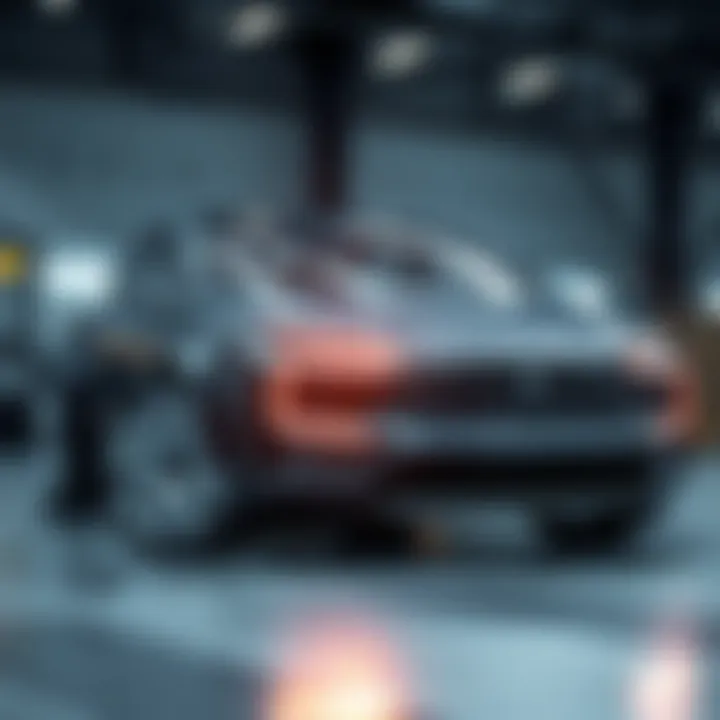 Futuristic Tesla electric car design showcasing advanced technology and sleek body