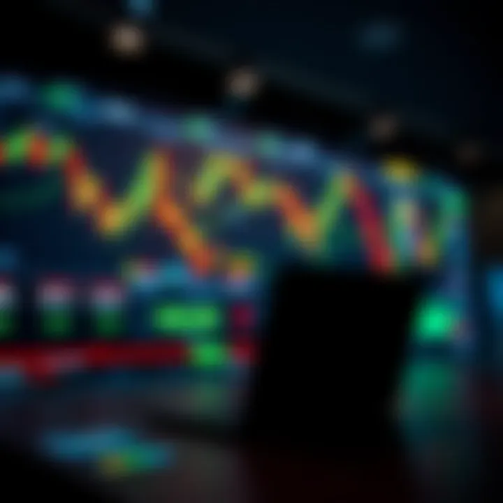 Conceptual illustration of trading algorithms interacting with stock market data