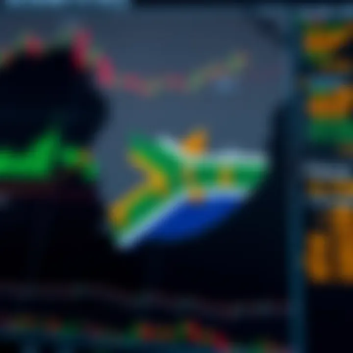 Map highlighting South Africa with financial icons representing trading costs and regulations