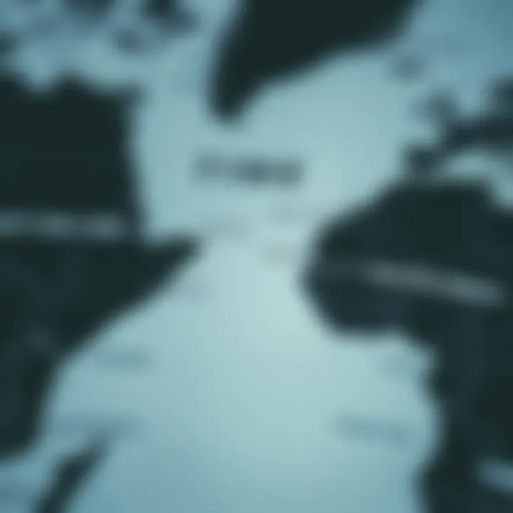 Map showing time difference between New York and South Africa for trading session