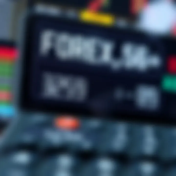 Calculator displaying forex pip value calculations on a digital screen