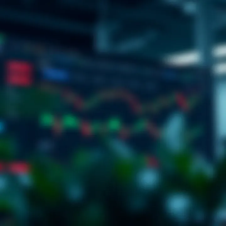 Illustration of an online trading platform dashboard with account details and market charts visible