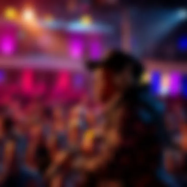 Ref Wayne performing on stage with vibrant lighting and enthusiastic crowd