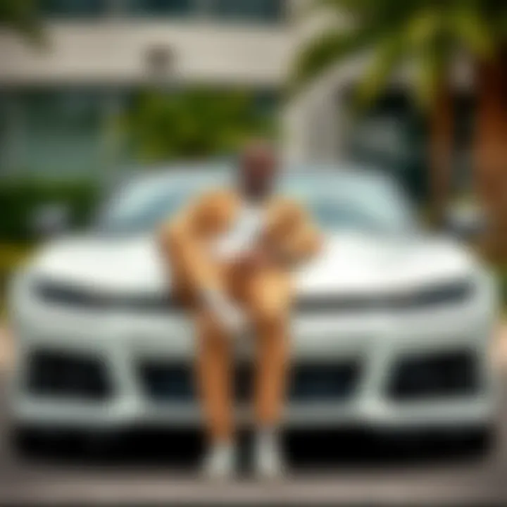 Stylish luxury car and upscale lifestyle elements representing success and wealth