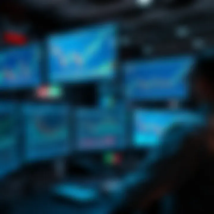 Automated trading system analyzing financial data on multiple screens