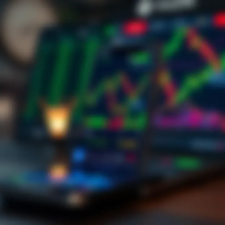 Illustration of a secure mobile trading platform with financial charts and regulatory icons