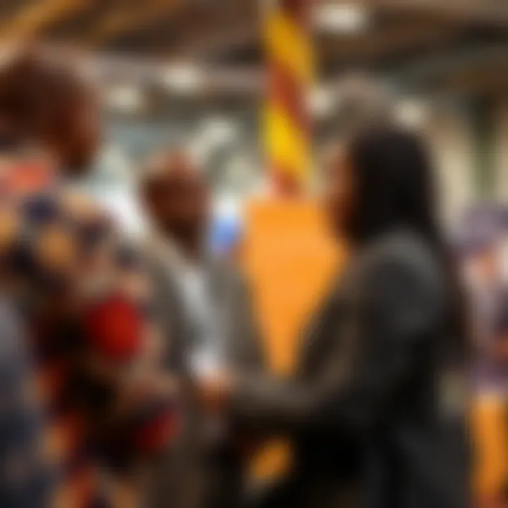 Brand Ambassador Engaging with Consumers at a South African Community Event A professional interacting with consumers to promote a brand at a local event in South Africa