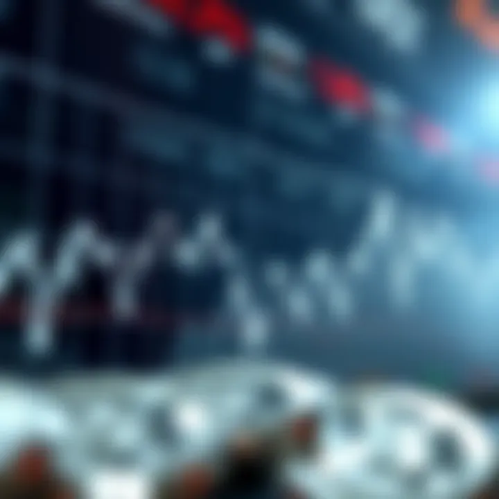 Graph showing fluctuating silver market prices with economic indicators in the background