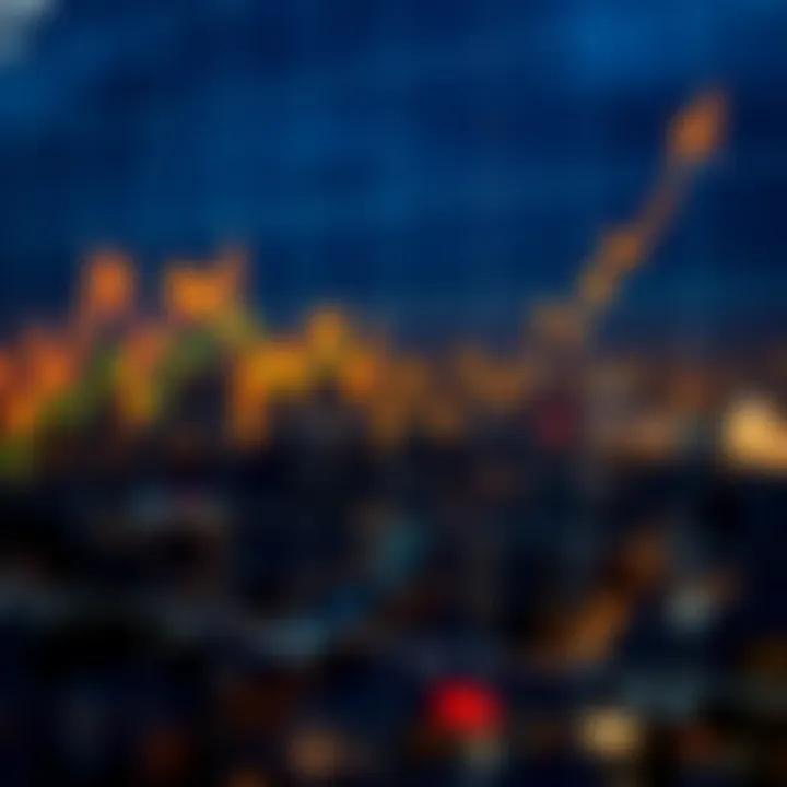 Graph showing upward and downward trends in South African stock market indices