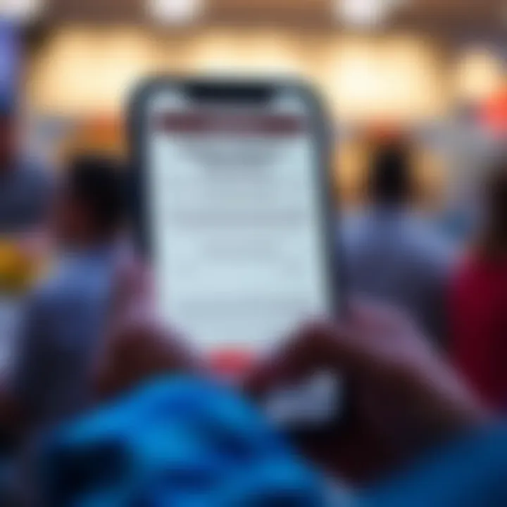 Illustration of a mobile phone displaying a digital voucher redemption screen with clear instructions