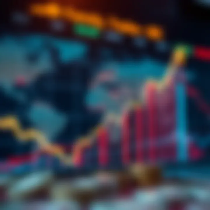 Graph showing upward trend of currency exchange rates against a global financial background