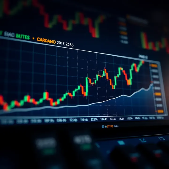 Graph depicting Cardano cryptocurrency price trends over time