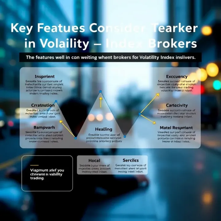 Diagram illustrating key features to evaluate when selecting brokers for volatility index trading