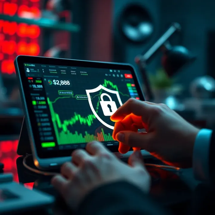 Secure transaction interface on a digital device highlighting safety in P2P trading