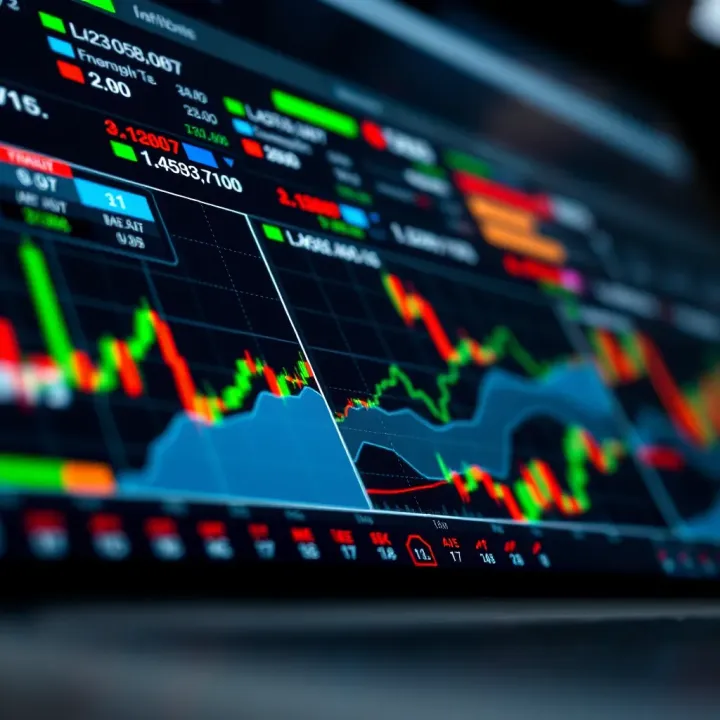 Overview of Financial Markets Accessible via Deriv Go Financial market graphs representing stock, forex, and commodities trading accessible through Deriv Go