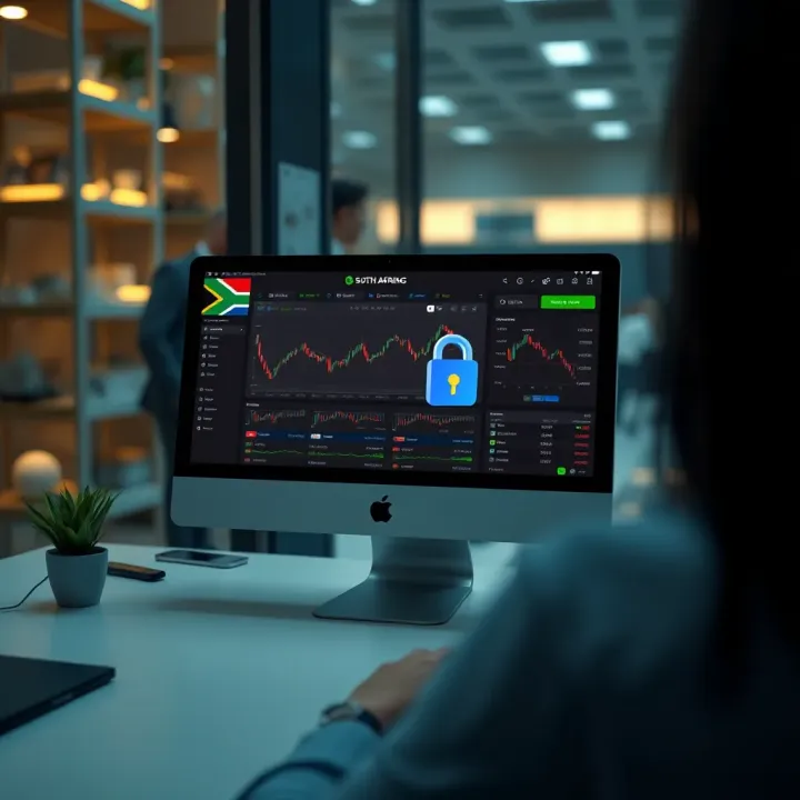 Visual representation of a secure online trading account setup tailored for South African users on Deriv