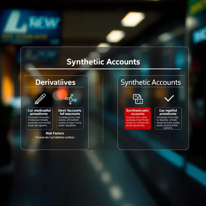 Graphic showing the relationship between derivatives and synthetic accounts with risk factors highlighted