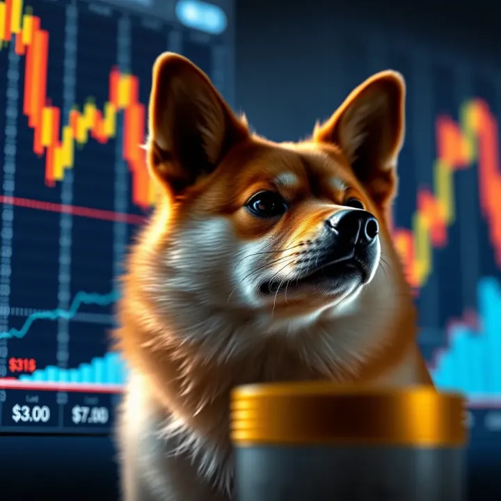 Graph showing Dogecoin price fluctuations over time with highlighted market trends