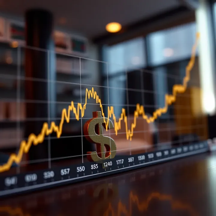 Graph showing fluctuations in the dollar to rand currency exchange over time