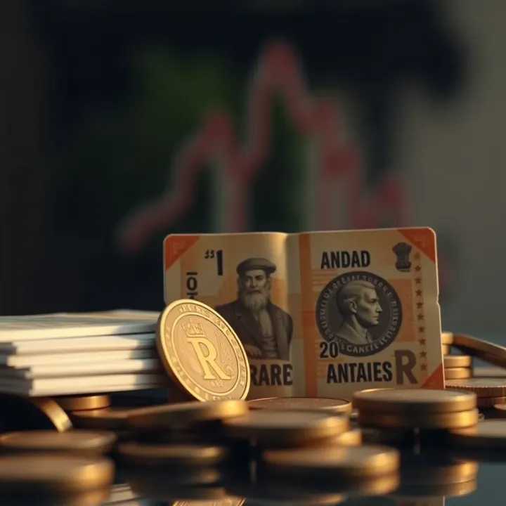 Illustration of economic factors influencing currency exchange rates between South Africa and India