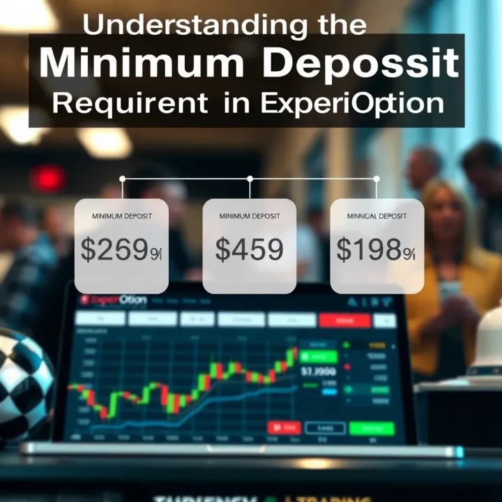 Diagram illustrating minimum deposit amounts and trading platform interface