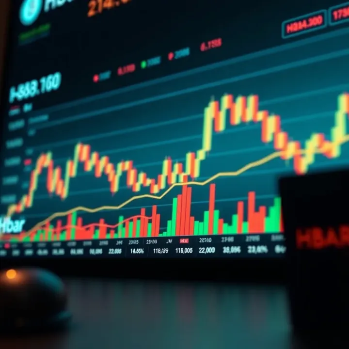 Graph showing Hbar cryptocurrency price trends influenced by market and technological factors