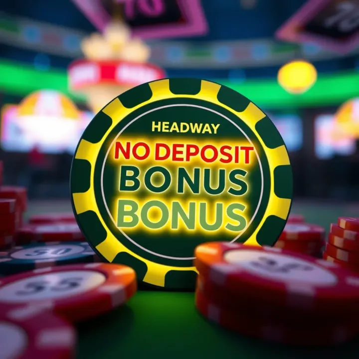 Illustration showing a glowing casino chip with no deposit bonus text