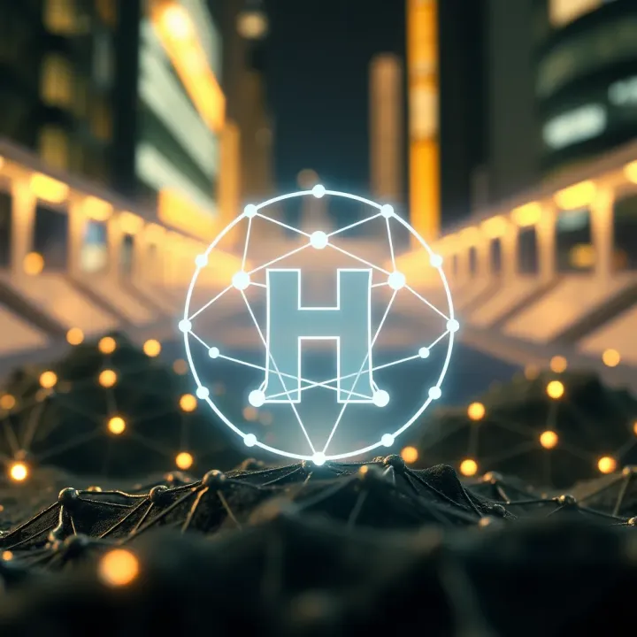 Conceptual graphic illustrating Hedera Hashgraph network and its impact on Hbar's future value